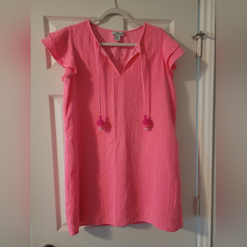 Vineyard Vines Bright Pink Cotton Dress